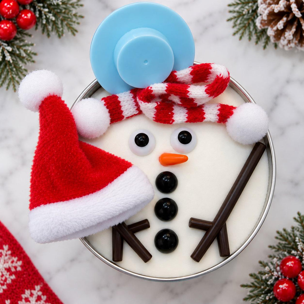 Build a Snowman Play Dough Kit 5 oz Christmas Sensory Dough Travel Tin | Choose Hat / Scarf | Stocking Stuffer for Kids