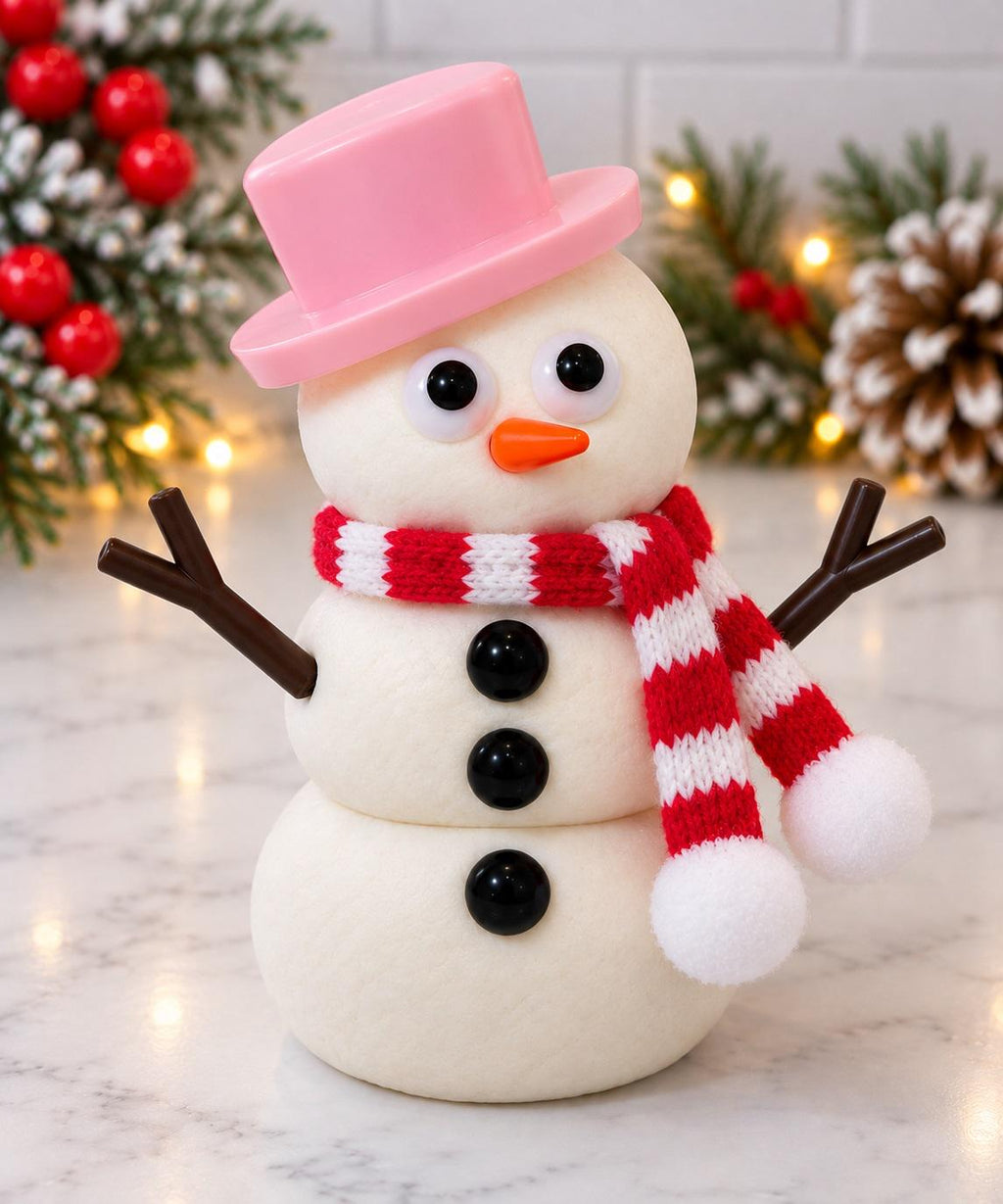 Build a Snowman Play Dough Kit 5 oz Christmas Sensory Dough Travel Tin | Choose Hat / Scarf | Stocking Stuffer for Kids