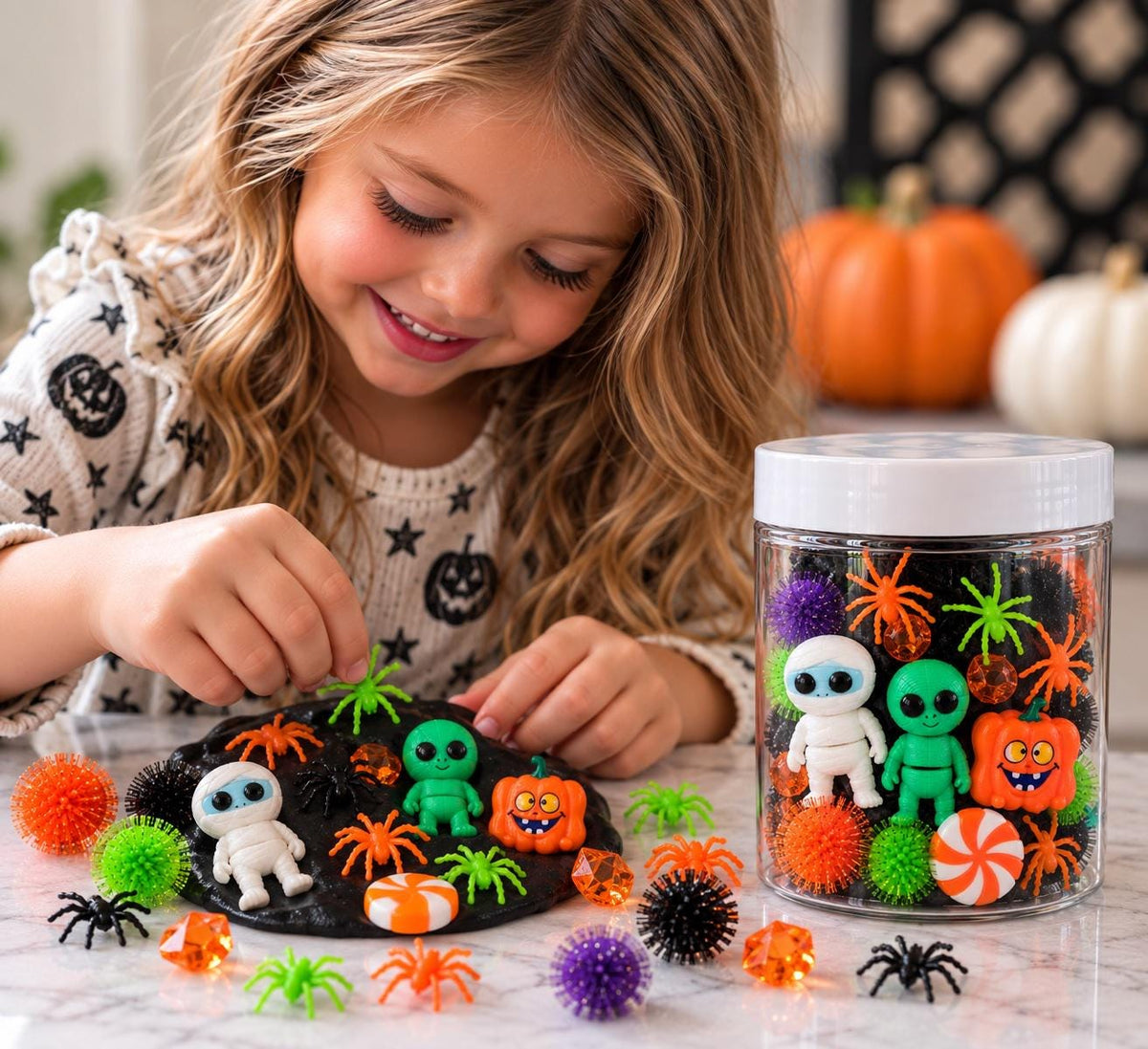 Halloween Monster Mash Sensory Dough Jar, Black Sensory Play Kit (6 oz)