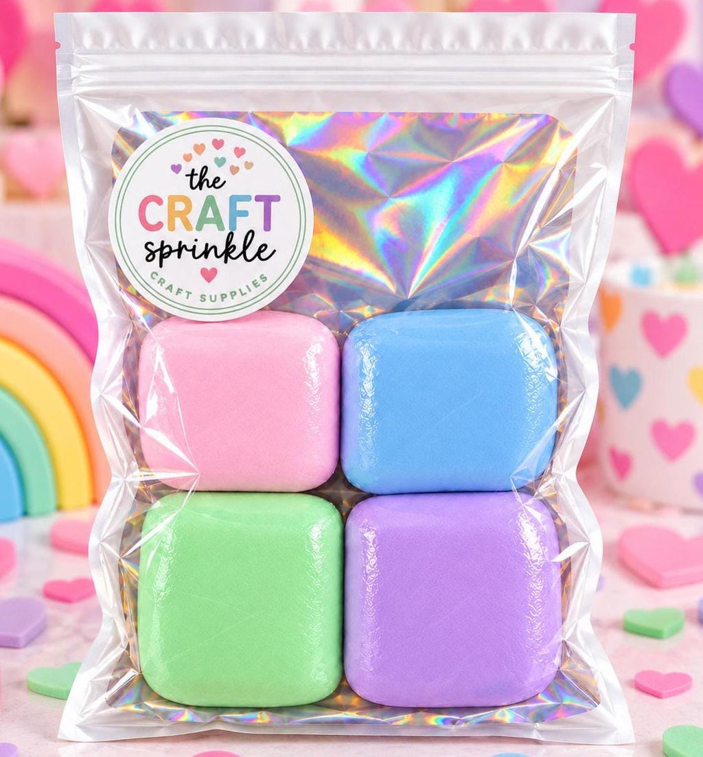 Pastel Sensory Dough 4 Pack | Light Pink Blue Green Purple | 3.5 oz Each | Handmade Sensory Dough | Kids Gift Party Favor