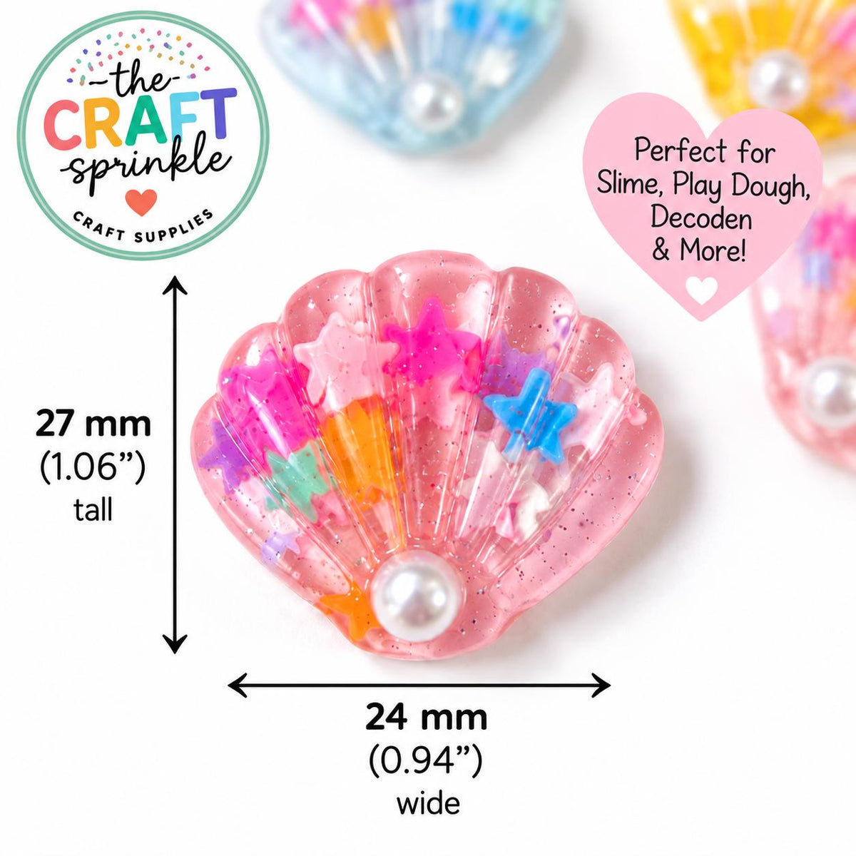 Mermaid Treasure Shells | Resin Pearl Seashell Embellishments (Set of 4)