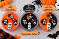 Halloween Sensory Dough Kit, 6 oz Dough + 4 Halloween Figures, Choose Orange Black or Mixed, Boo Basket Gift, Kids Halloween Activity