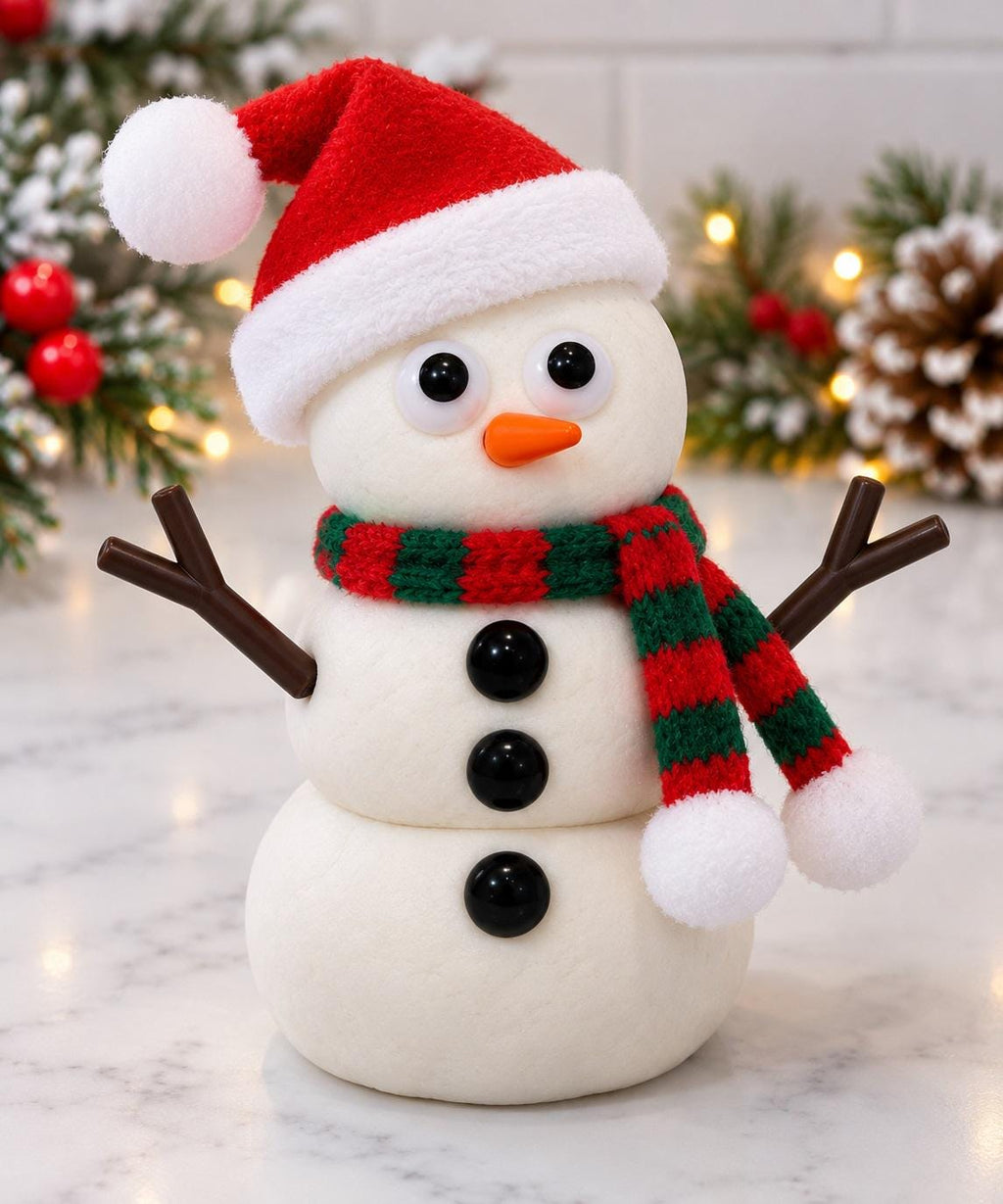 Build a Snowman Play Dough Kit 5 oz Christmas Sensory Dough Travel Tin | Choose Hat / Scarf | Stocking Stuffer for Kids