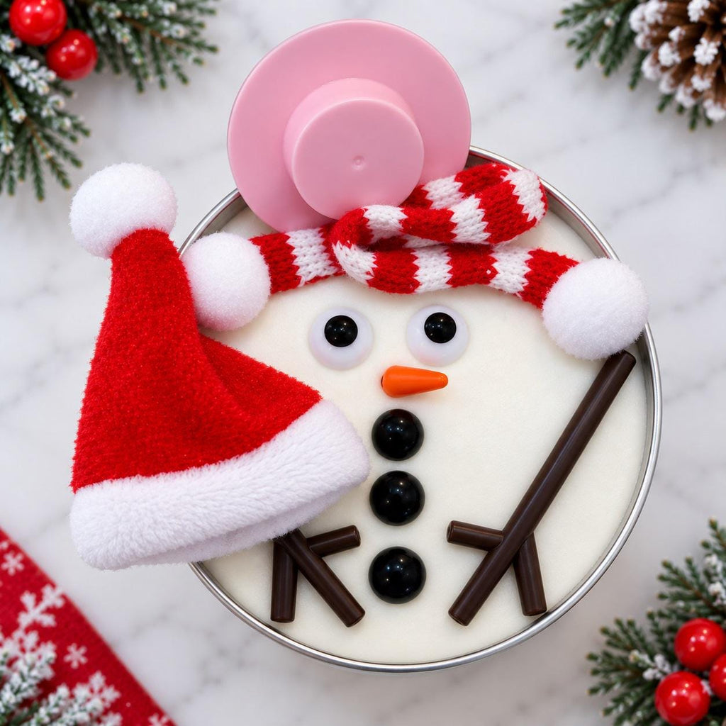 Build a Snowman Play Dough Kit 5 oz Christmas Sensory Dough Travel Tin | Choose Hat / Scarf | Stocking Stuffer for Kids